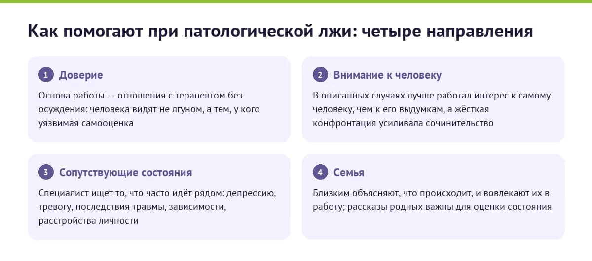Как помогают при патологической лжи: четыре направления