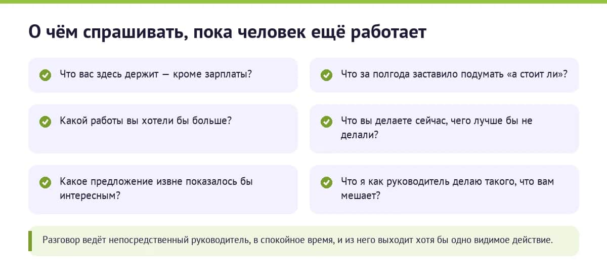Шесть вопросов разговора удержания, которые задают до того, как человек принял решение
