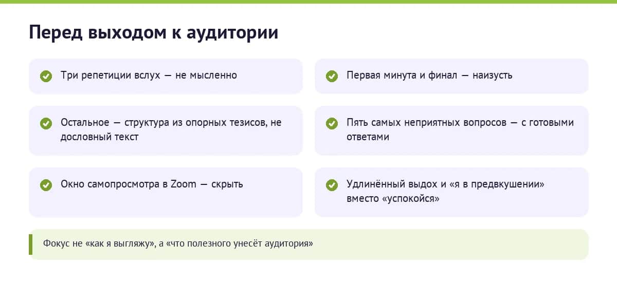 Чек-лист подготовки к публичному выступлению