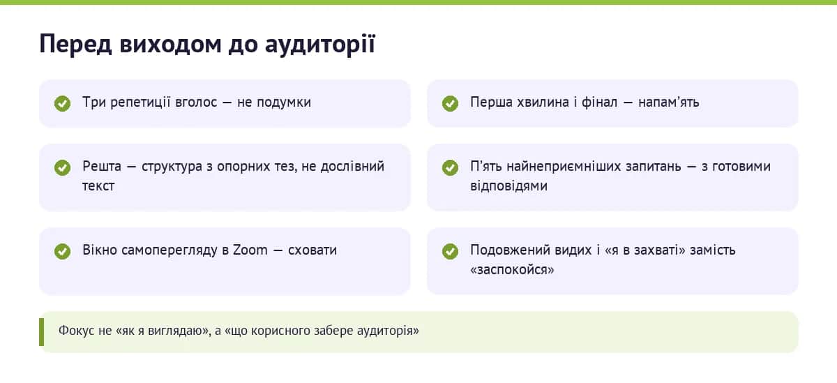 Чекліст підготовки до публічного виступу