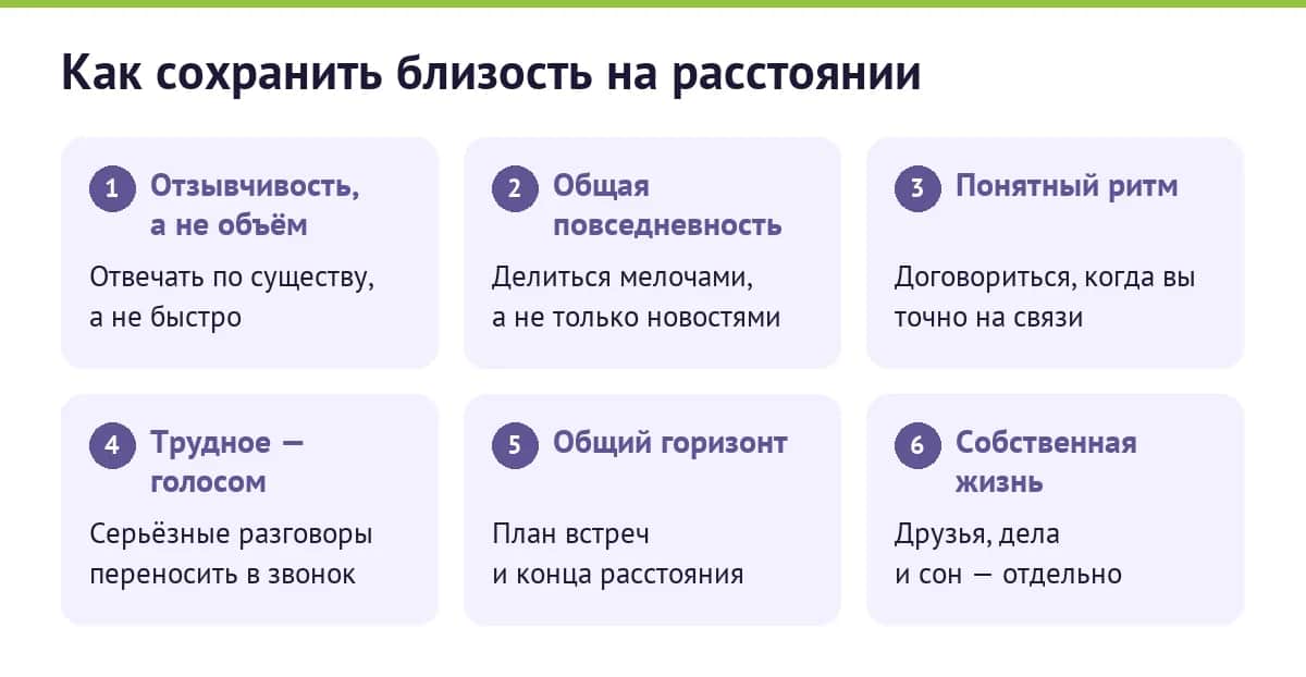 Как сохранить близость на расстоянии