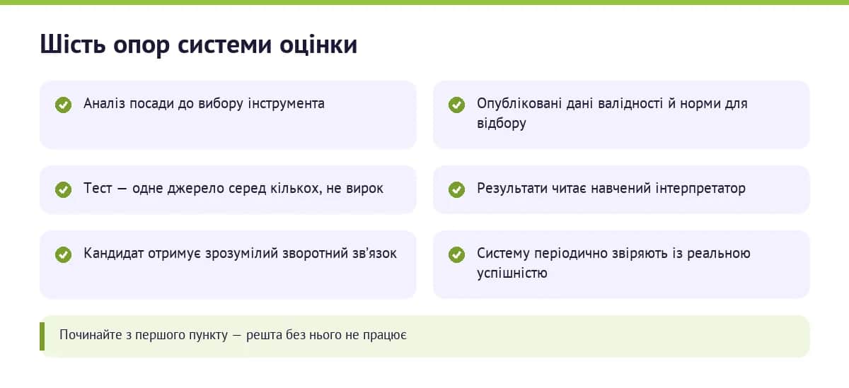 Опорні точки грамотного тестування