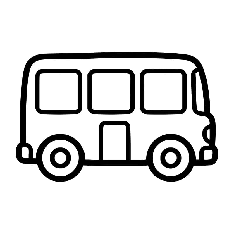 Раскраска автобус для детей 3–4 лет