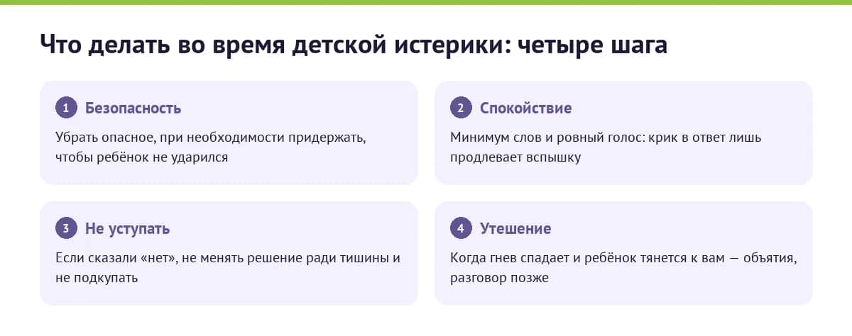 Что делать во время детской истерики: четыре шага