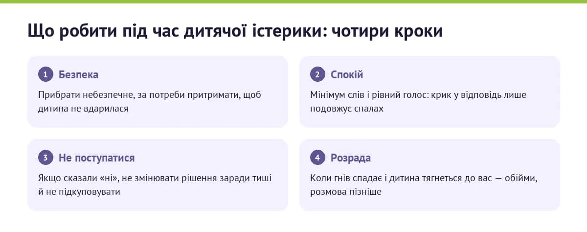 Що робити під час дитячої істерики: чотири кроки