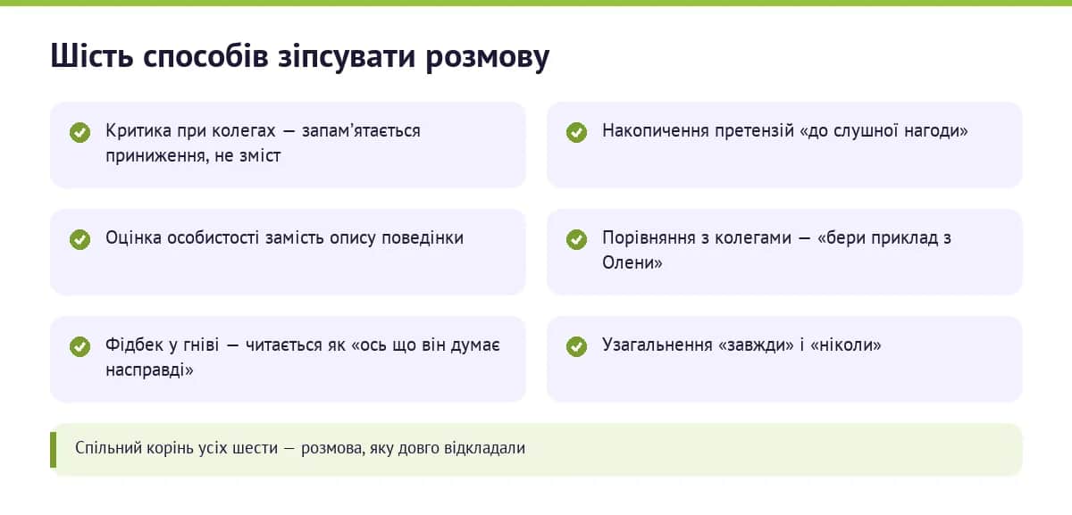 Шість способів зіпсувати розмову