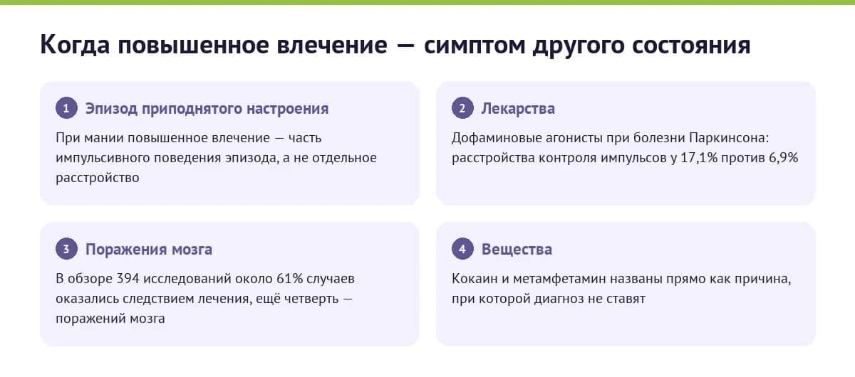 Когда повышенное влечение является симптомом другого состояния