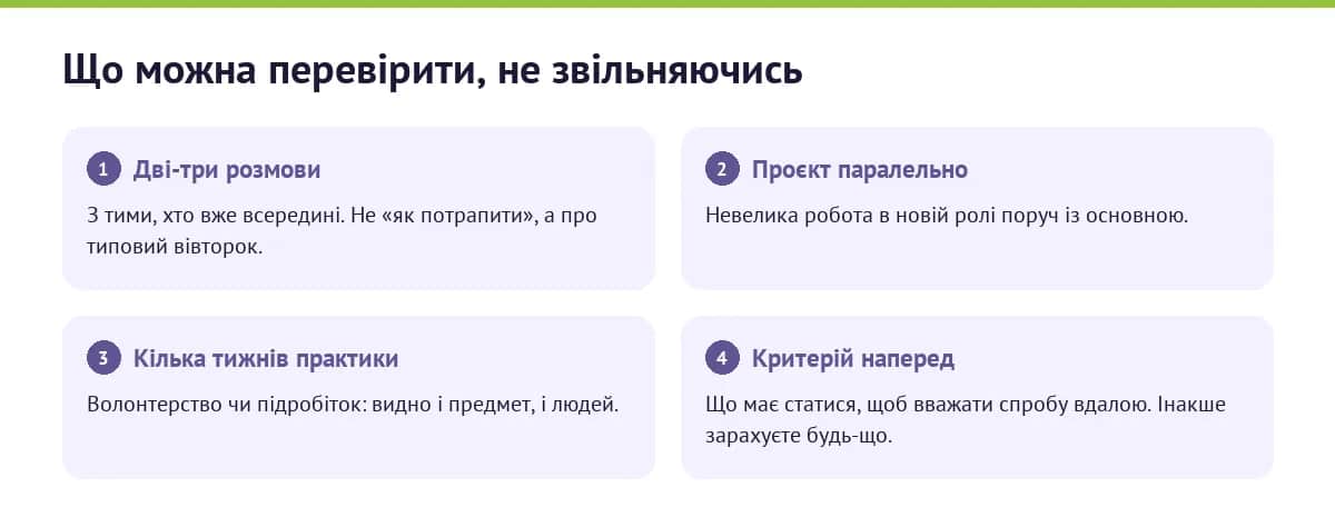 Як перевірити напрям, не звільняючись