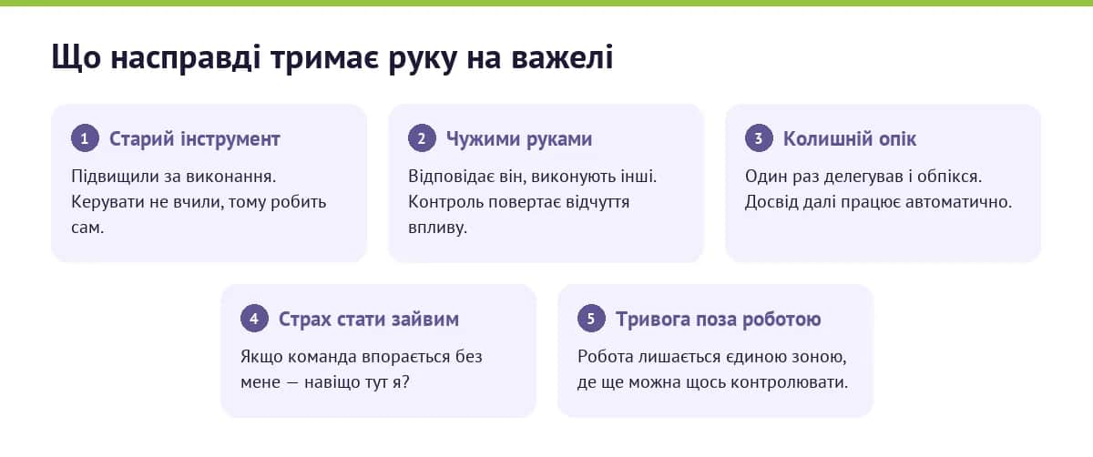 Пʼять механізмів, які тримають керівника в режимі контролю
