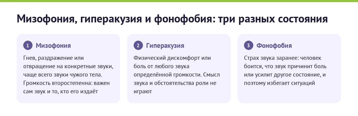Мизофония, гиперакузия и фонофобия: три разных состояния