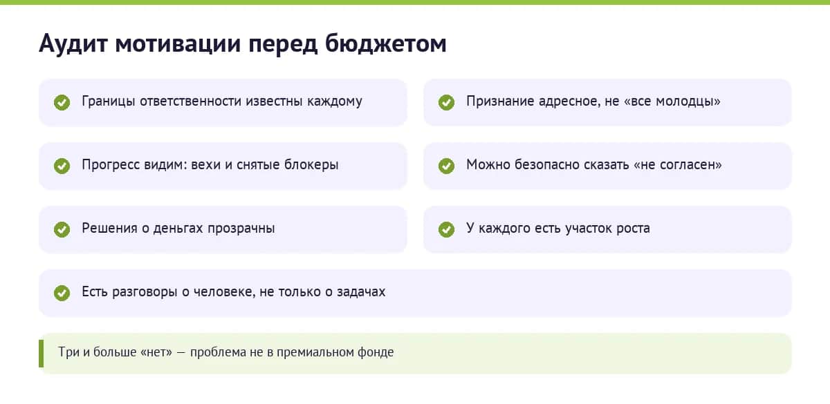 Быстрый аудит нематериальной мотивации команды