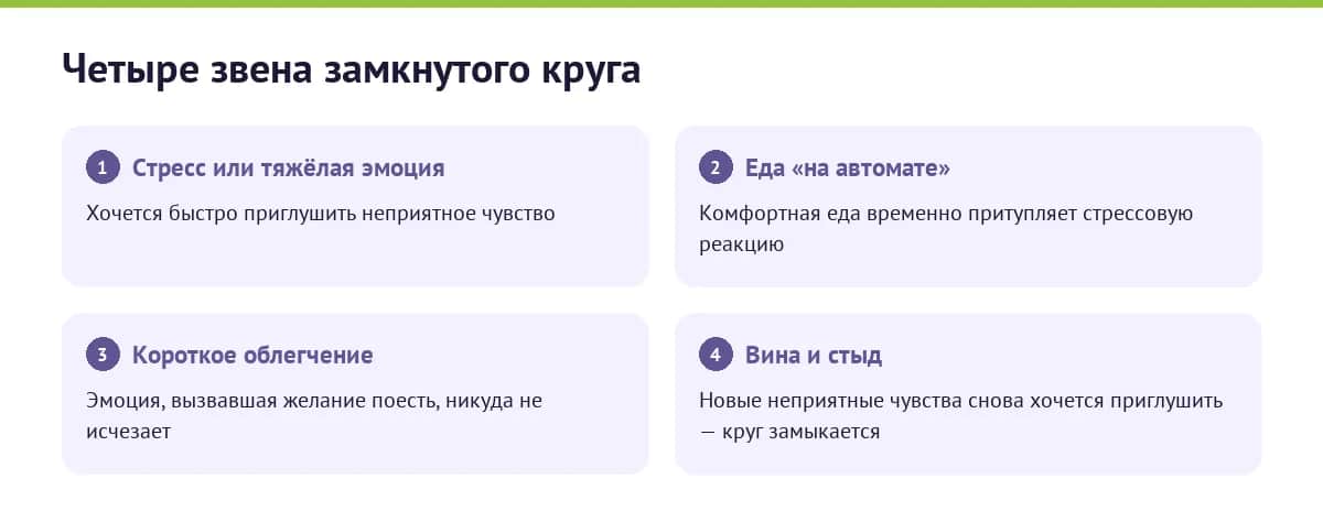 Замкнутый круг эмоционального переедания — от стресса до вины
