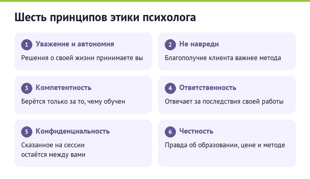 Шесть принципов этики психолога