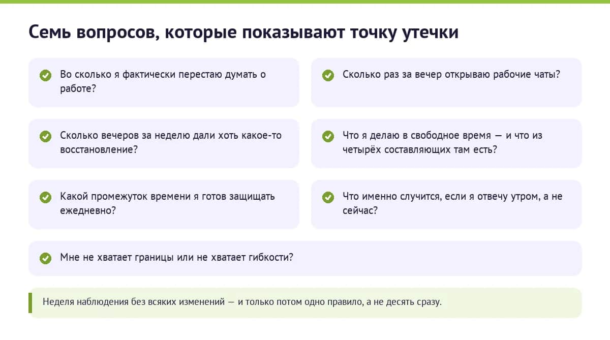 Аудит недели: семь вопросов, которые показывают, где утекает ресурс