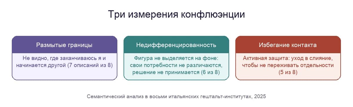 Три измерения конфлюэнции: размытые границы, недифференцированность, избегание контакта