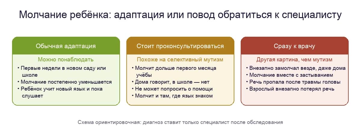 Когда молчание ребёнка — обычная адаптация, а когда повод обратиться к специалисту