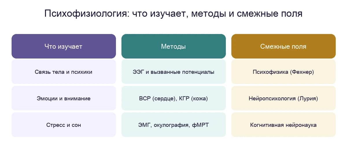 Психофизиология: что изучает, какими методами и смежные поля