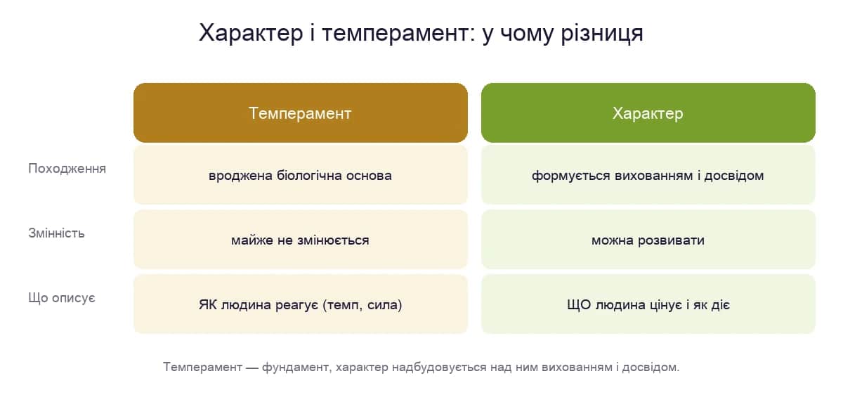 Характер і темперамент: походження, змінність і що описує кожне поняття