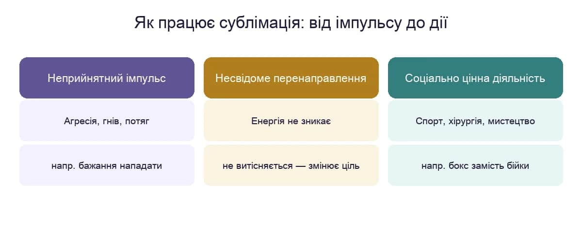 Сублімація: як неприйнятний імпульс перетворюється на соціально цінну діяльність