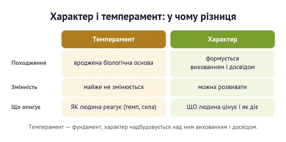Характер і темперамент: походження, змінність і що описує кожне поняття