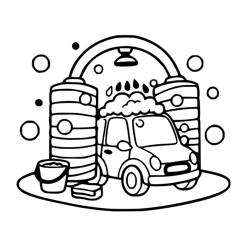 Розмальовка машинка на автомийці з мильними бульбашками для дітей 6–7 років