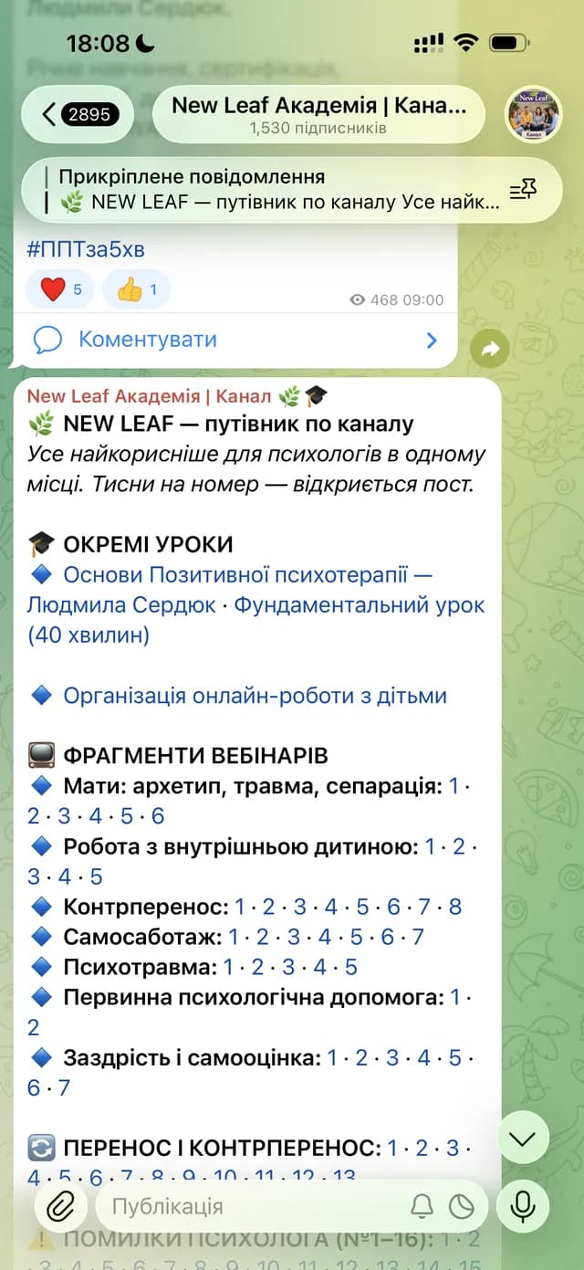 Закріплений путівник по каналу